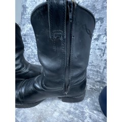 Ariat 9.5 D Black Heritage Roper Boots Mens Leather Western Cowboy Side Zip
