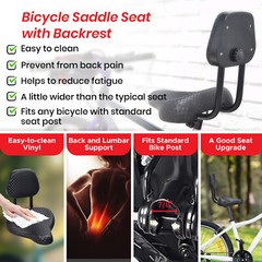 Bike Saddle Seat with Backrest – Soft Comfort Bicycle Seats for Men/Women