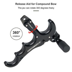 Compound Bow Release 4-Finger Adjustable Can Rotate 360° Thumb Release Archery