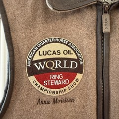 2016 AQHA World Championship Cripple Creek Wool Vest Size XXXS Anna Morrison