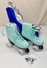 NEW Xudrez Roller Skates Mint Green Womens 37 (US 7) LED Light Up Wheels + Bag