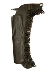 Western Equitation Show Chaps – Black Smooth Leather – Sizes XS,S,M,L,XL