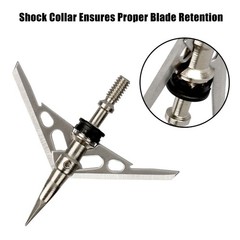 12PCS silver Rear Deploying Broadhead Expandable 2 Blade 2″ Cut 100gr Arrow Tips
