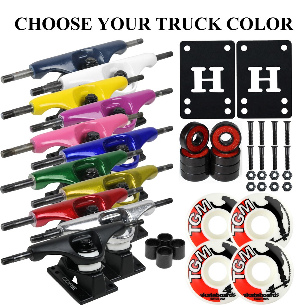 Core Skateboard Package 5.0″ Trucks with 52mm White Wheels + Components