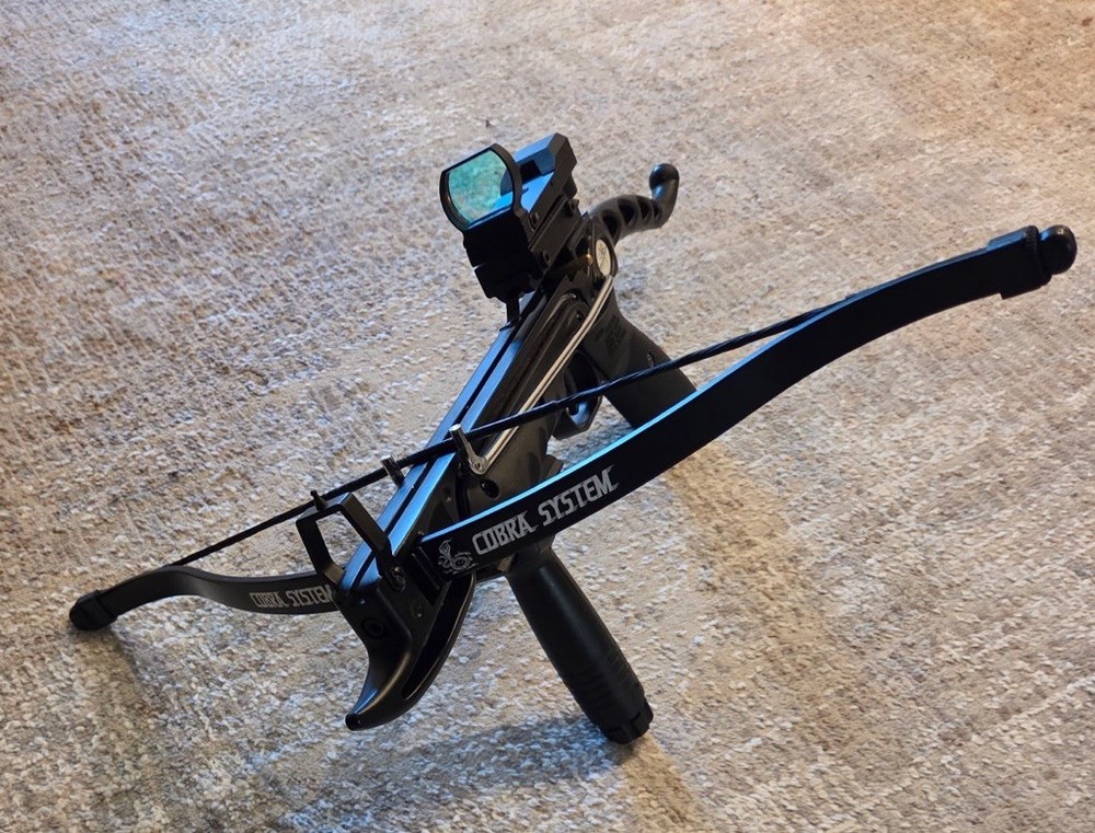 SAS Prophecy 80 Pound Self-cocking Pistol Crossbow v Red Dot Scope and Grip