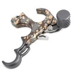 3/4Finger Thumb Trigger Compound Bow Release RHLH Archery Aid UV Button Shooting