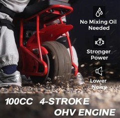 FRP GMB100 100cc Gas Mini Bike 4-Stroke Off-Road Trail Bike Red