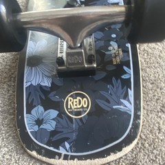 Redo Complete Skateboard Floral Graphic Floral Theme Black Multicolor Blue