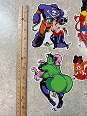 Lot of 5 Vintage Pinup & Devil Girl & Alien Decal Stickers by Coop Poster Pop