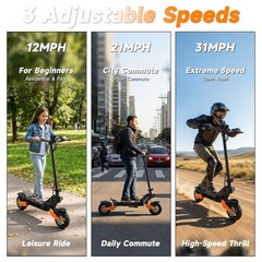AOVOPRO G67 Electric Scooter Adult 1200W 15.6AH 31MPH EScooters Dual Suspensions