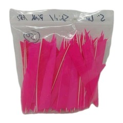 50 Count Archery Arrow Feathers 5″ Left Wing Shield: Fluorescent Pink