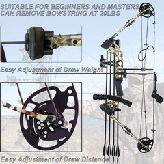 Archery Compound Bow Set 20-70 LBS, Draw Length 24-30, up to IBO 320 fps, Huntin