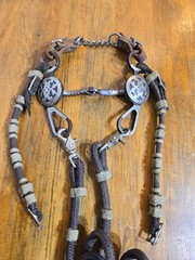VINTAGE SILVER Conchs SHOW HEADSTALL HORSE TACK Ornate BRIDLE part