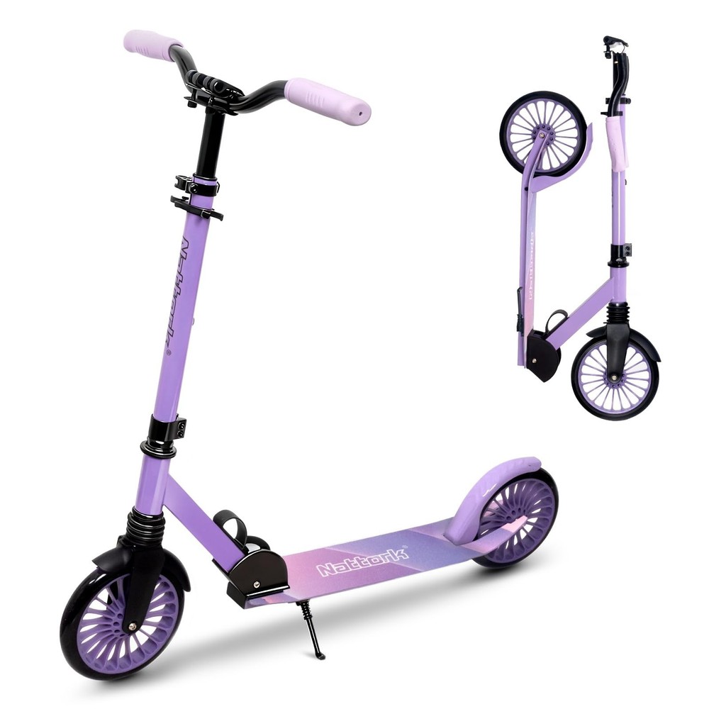 Nattork Kick Scooter for Age 6+ Kids Teens Adults, Max Load 240 LBS, Adjustab…
