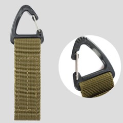 2 Pcs Tactical Webbing Belt Military Molle Key Hook Carabiner Buckle Strap Lot