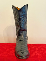 Nocona Vintage Black Leather Cowboy Boots Mens Style 4701 Sz 12