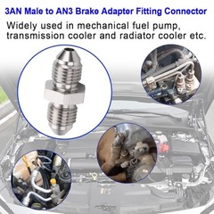 3AN Male to AN3 (3/8-24 UNF) Male Inverted Flare Stainless Steel Brake 1PCS
