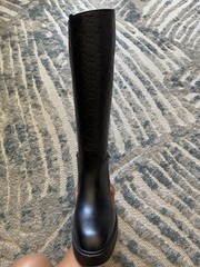 Gucci GG Embossed Black Tall Riding Boots with Strap & Metal Bit Detail 37EU/7US