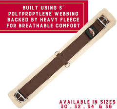 Weaver Equine Super Horse Cinch, Anti-Slip Fleece Lined Saddle Cinch Girth with
