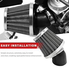 Rubber Tube Air Filter, Elbow Conical Air Filter for Motorcycle 38mm Bent