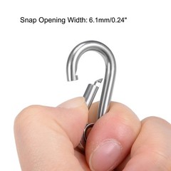 1.60″/40.7mm Stainless Steel Spring Snap Link Hook Clip Keychain 5Pcs