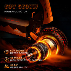 GT08 Dual Motors Electric Scooter for Adults 5600W 50MPH 60V27AH Fast Escooter