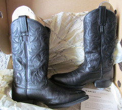 NEW! ARIAT BLACK MEN’S LEATHER COWBOY HERITAGE WESTERN R-TOE D BOOTS MEDIUM 7