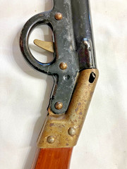 Vintage Antique MARX Wood Metal Pop Cork Gun Rifle Made in Great Britain