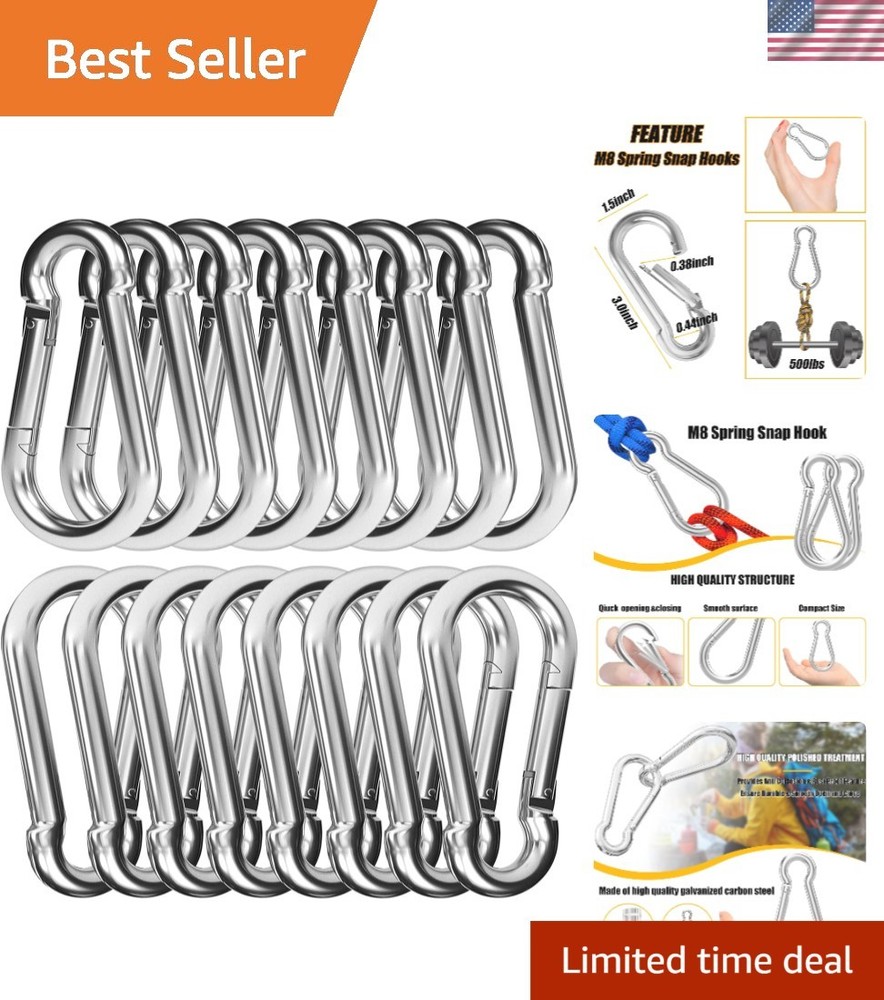 Versatile 30PCS Snap Hook Carabiner – 3-Inch Galvanized Steel for Weighty Loads