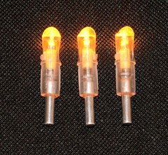 3 Illuminated Moon Nocks Carbon Bolt Lighted – Yellow Color .303 Press Fit 7.6mm