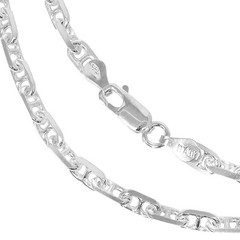 Sterling Silver 925 Anchor Chain Necklace 4mm 60cm
