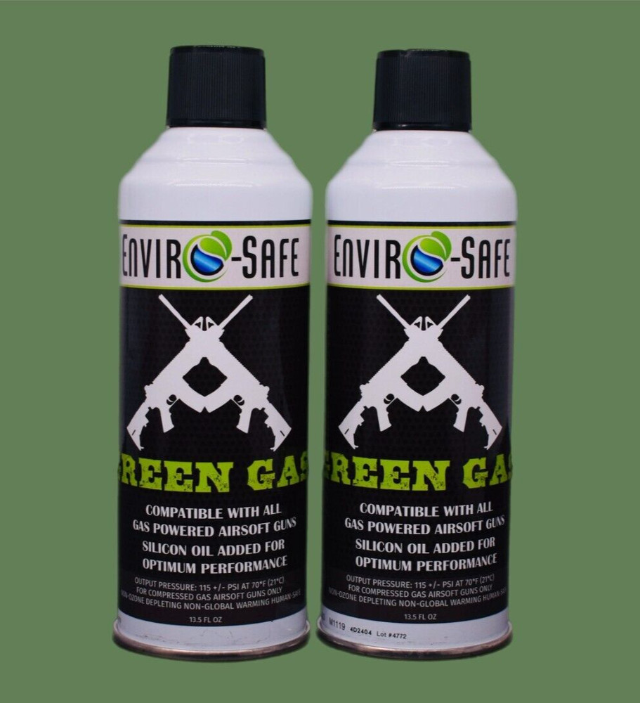 Green Gas for Airsoft BB, Pistol, Hand Gun, Rifle | 13.5 oz. Can | 2 Cans