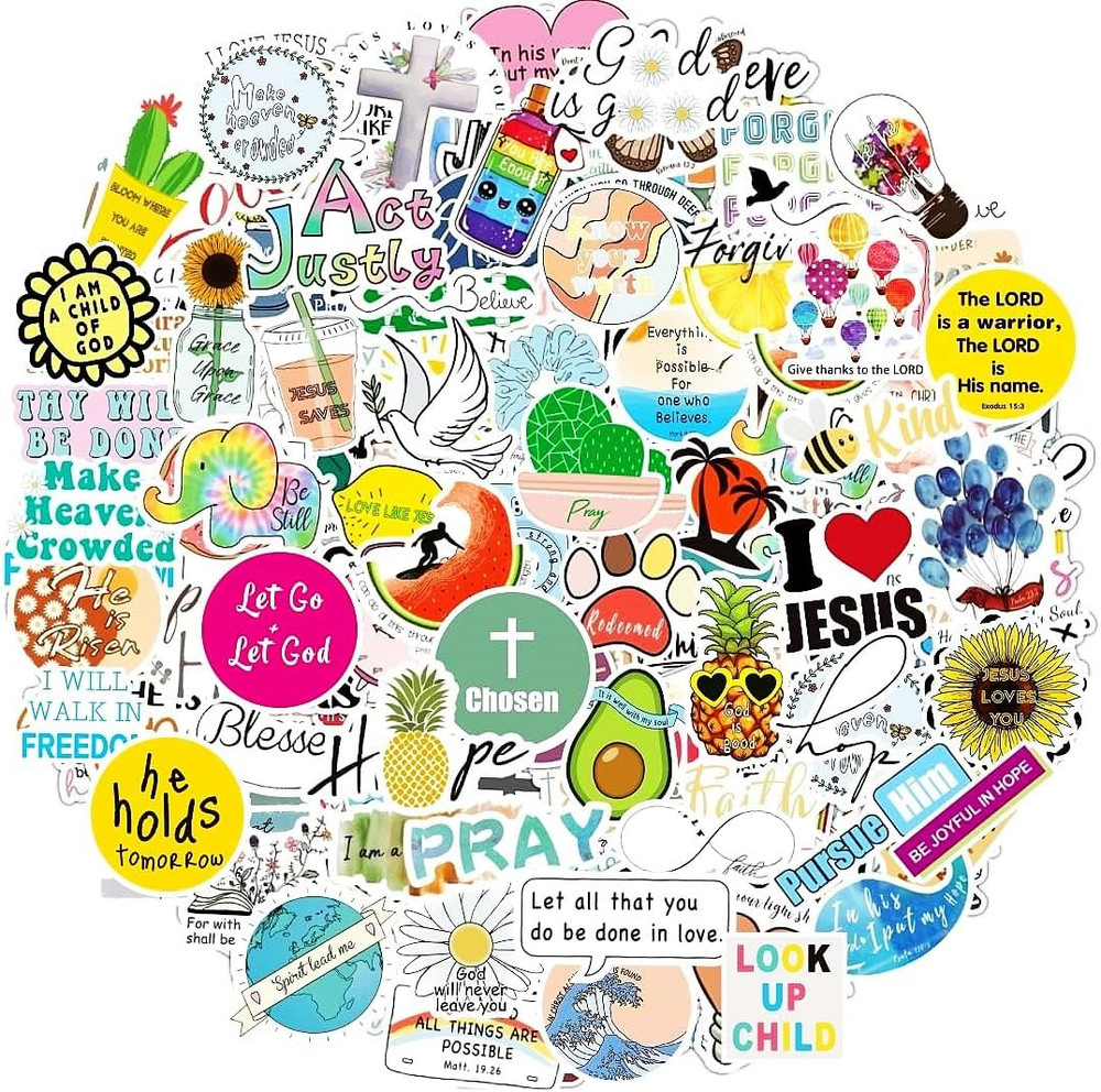 200Pcs Inspirational Christian Stickers for Vision Board Water Bottles Laptop
