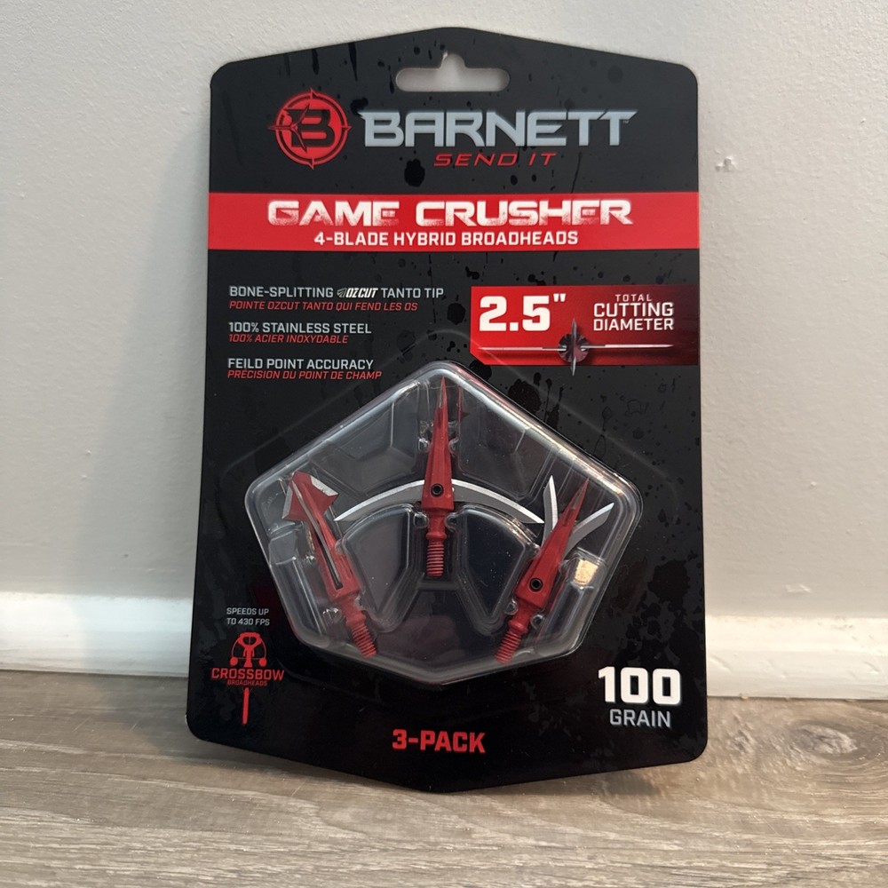 Barnett Gamecrusher Hybrid Crossbow 2.5 » Broadheads 100 gr. 3 pk. New