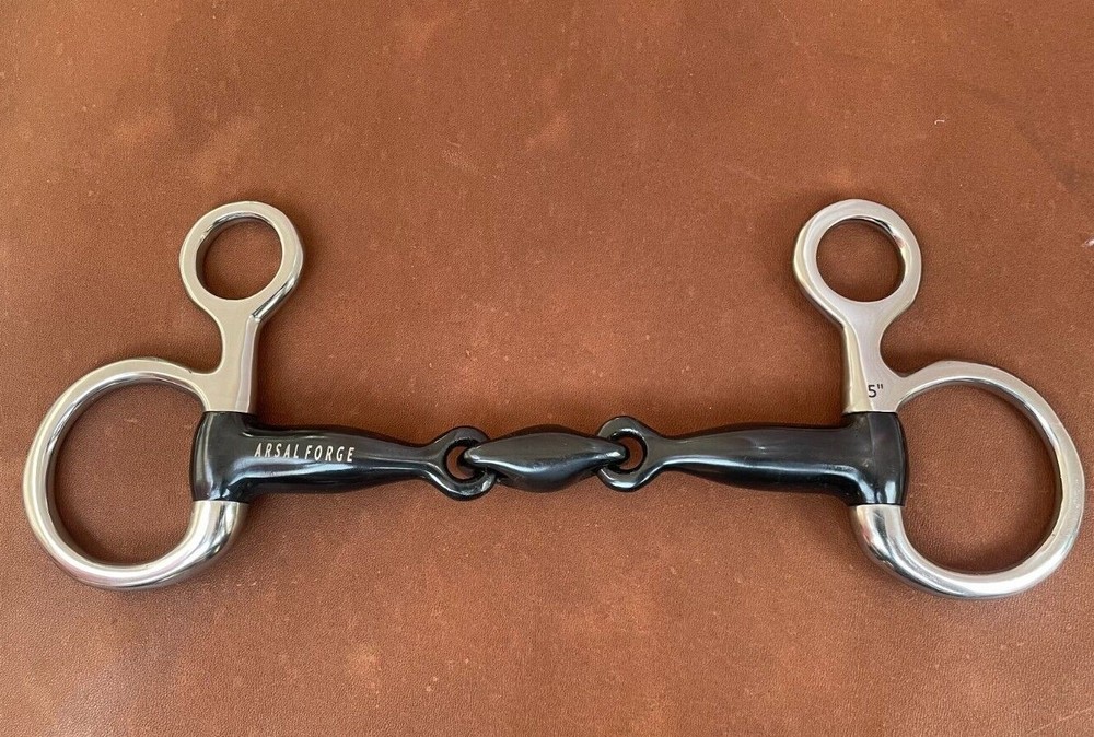 ARSAL FORGE Baucher Hanging Cheek Sweet Iron Jointed Lozenge Link Snaffle Bit