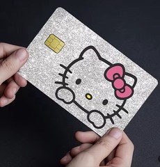 3 PACK HELLO KITTY PINK PURPLE SILVER Credit Debit Card Skin Cover Set Lot