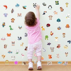 100PCS Water Bottle Stickers for Kids Waterproof Animal Vinyl Laptop Skateboard