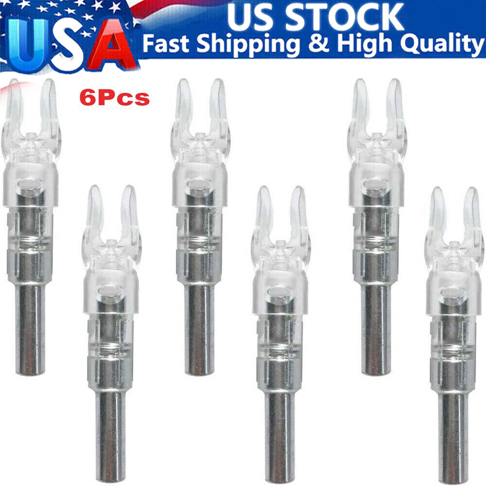 6pcs .244″/6.2mm Illuminated Lighted Nocks for Arrows Inside Diameter Led Nocks