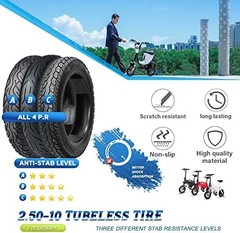 2.50-10 Dirt Bike Tire Street Tire Compatible with 14×2.50 14×2.5 60/100-10 ebik