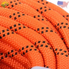 1/2in × 120ft Double Braided Polyester Rope Breaking 5174 Pounds Orange Black