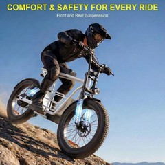 Peak 800W Electric Motorcycle 20″ Fat Tire Electric Scooter w/Seat