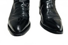 Vintage 90’s Justin 1434 Black Leather Cowboy Boots Made in USA Size 8.5D