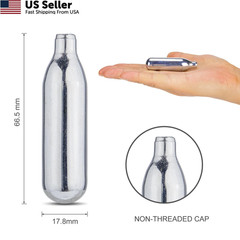 KONG MING CAR 8 Gram / 12 CO2 Cartridges, Non-Threaded,High-Grade silver