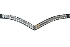 Classic Double-row high-shine clear rhinestones crystal browband V-shaped .