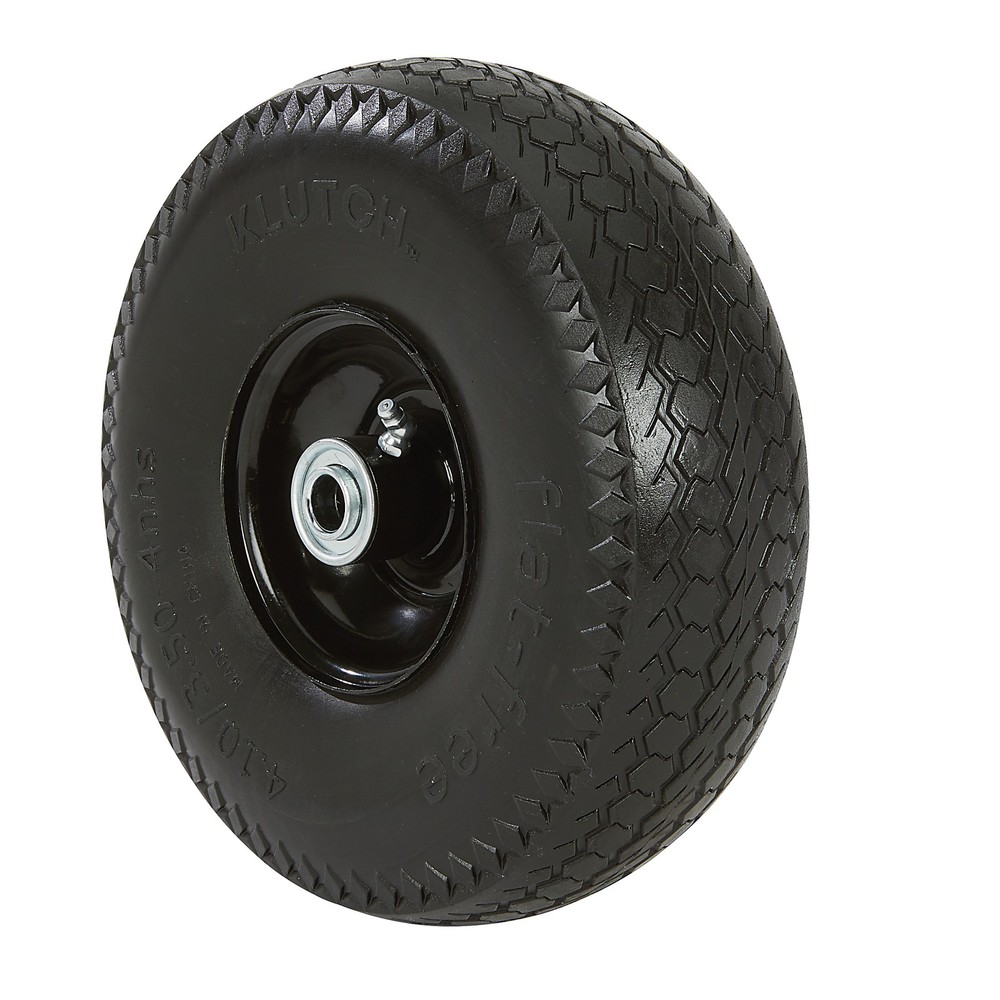 Klutch Flat-Free Utility Tire Assembly, 4.10/3.50-4, Sawtooth Tread, 2-Pack