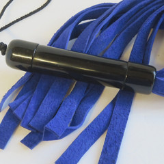 Flogger 20.5″ Royal Blue Suede Lash Flogger Black Rubber Handle 12 Lash Flogger