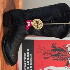 Hyer Quill Ostrich Cowboy Boots Black Men’s Size 13 HM55001