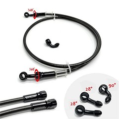 AN3 28 90 Degree M10 Stainless Steel Braided Motorcycle 40 cm (15.7 inches)