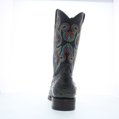 Dingo Ranger Ostrich Print Leather DI-131 Mens Black Cowboy Western Boots