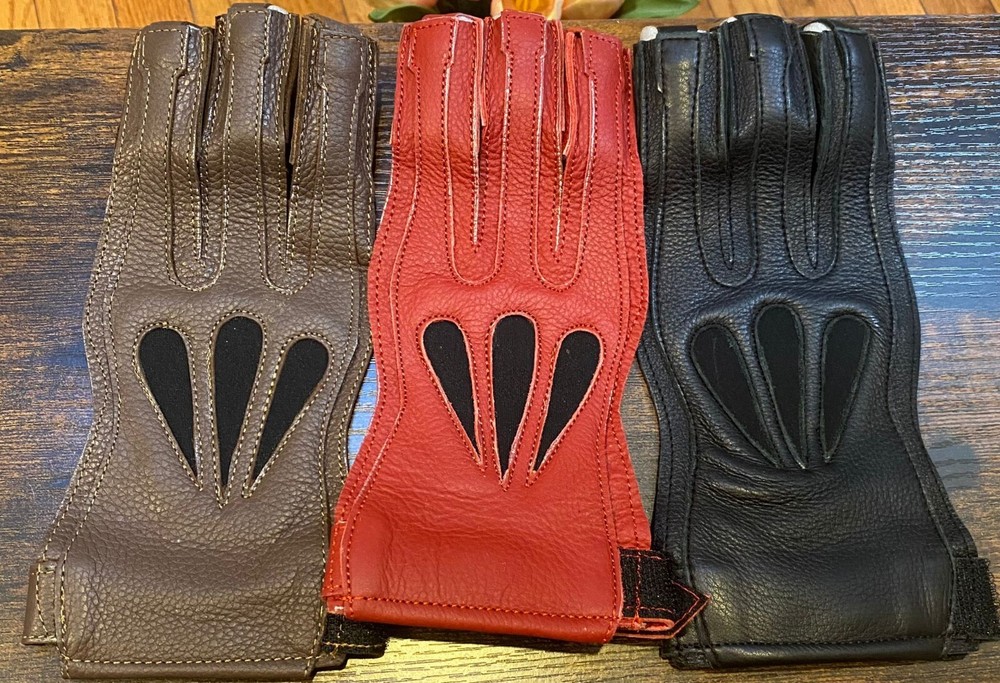 TRADITIONAL ARCHERY SHOOTING LEATHER GLOVE TOP QUALITY GLOVE 100% REAL LEATHER